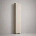Pensile bagno alto sospeso in MDF e truciolare con anta scanalata, beige, 30 × 25 × 150 cm