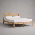 Letto matrimoniale 160 x 200 cm in legno massello di pino naturale con testiera a doghe