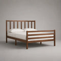 Letto matrimoniale 140 x 200 cm in pino massello marrone noce con testiera e pediera