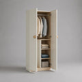 Armadio guardaroba a 2 ante in pannello truciolare beige e rovere chiaro, 80 x 50 x 180 cm